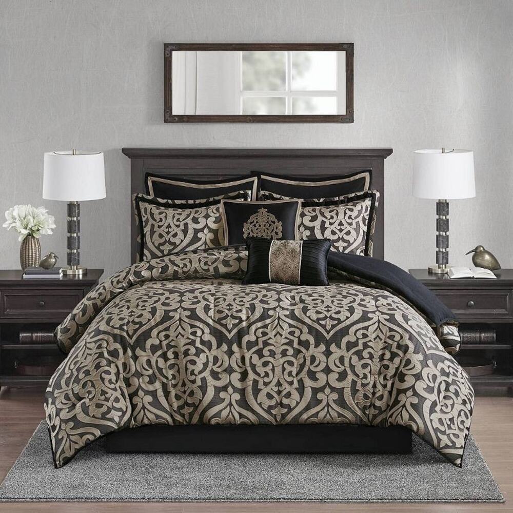 NEW! Madison Park Dillon/Odette 8PC Jacquard Comforter Set Queen